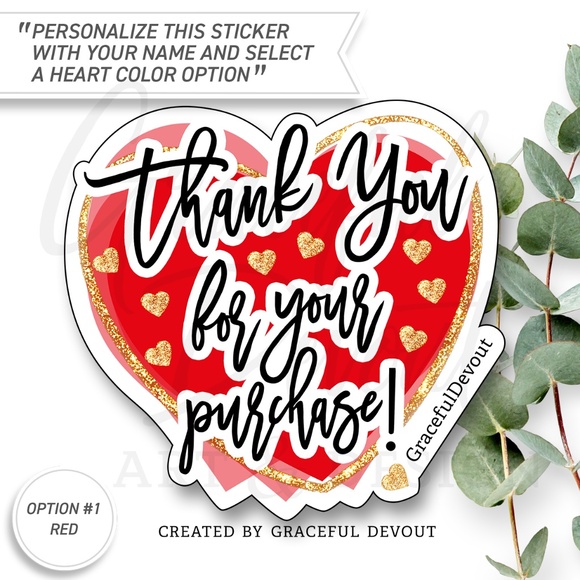 Graceful Devout Other - Thank You For Your Purchase! -Sticker 2" (inches)(48ct.) [GD192-48]